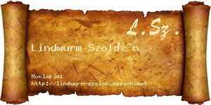 Lindwurm Szolón névjegykártya
